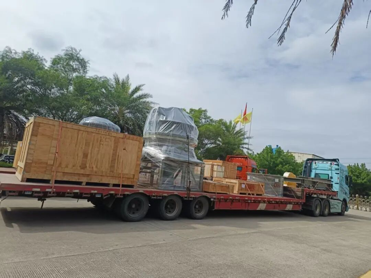 Leimeng hydraulic cone crushers loaded on trucks for a Brazil mining project